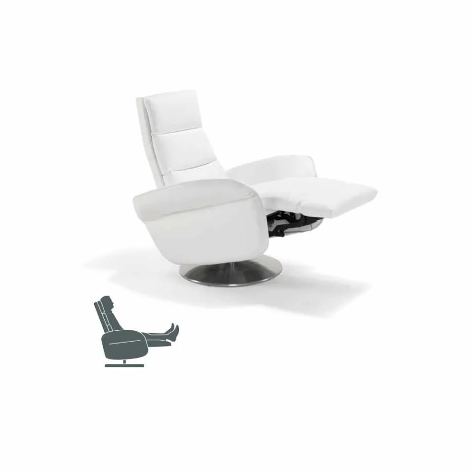 Relax fauteuil 2 motoren draaibaar leer / stof / modern leer Bluma Viadurini