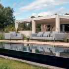 Relax tuinstoel van aluminium en stof, ontwerp in 3 afwerkingen - Filomena Viadurini