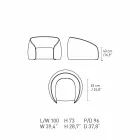 Relax fauteuil modern design gemaakt in Italië in gekleurde stof - Baloo Viadurini