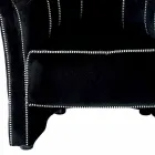 Lounge fauteuil in zwart fluweel met contrasterende stiksels Made in Italy - Caster Viadurini