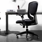 Halfzijdige en operationele moderne draaifauteuil in zwart Reta - Simona Viadurini