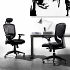 Halfzijdige en operationele moderne draaifauteuil in zwart Reta - Simona Viadurini