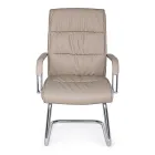 Sledebureaustoel Staal en Eco-leer met armleuningen 2 stuks - Monaldo Viadurini