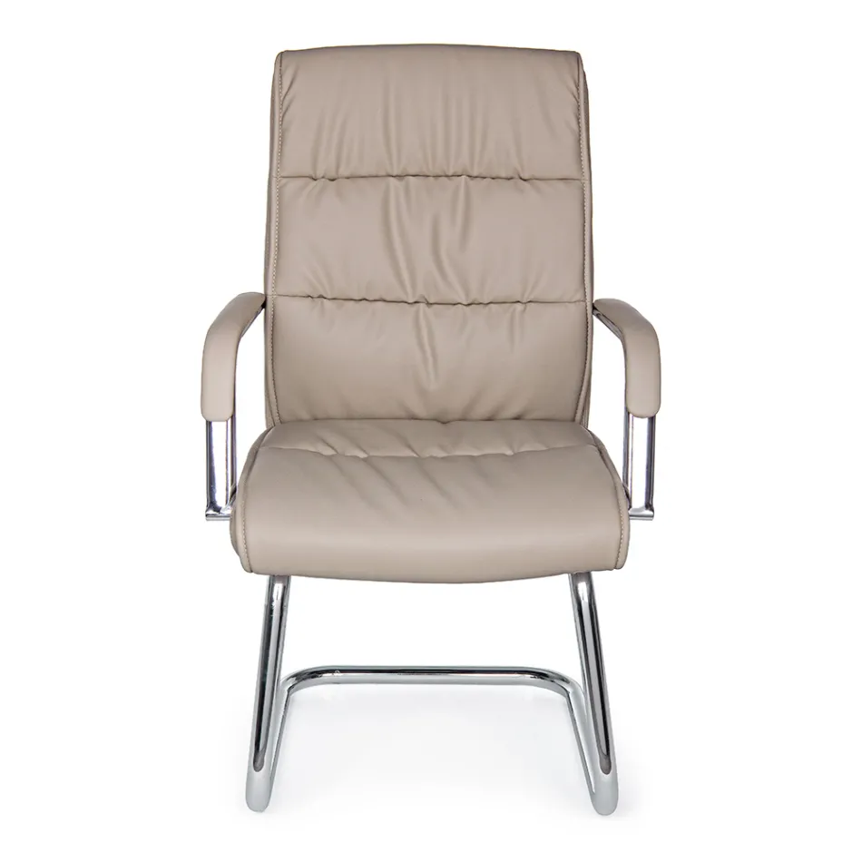 Sledebureaustoel Staal en Eco-leer met armleuningen 2 stuks - Monaldo Viadurini