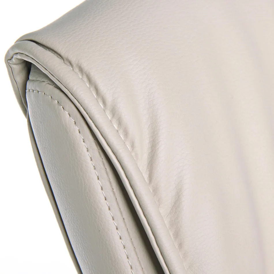 Sledebureaustoel Staal en Eco-leer met armleuningen 2 stuks - Monaldo Viadurini