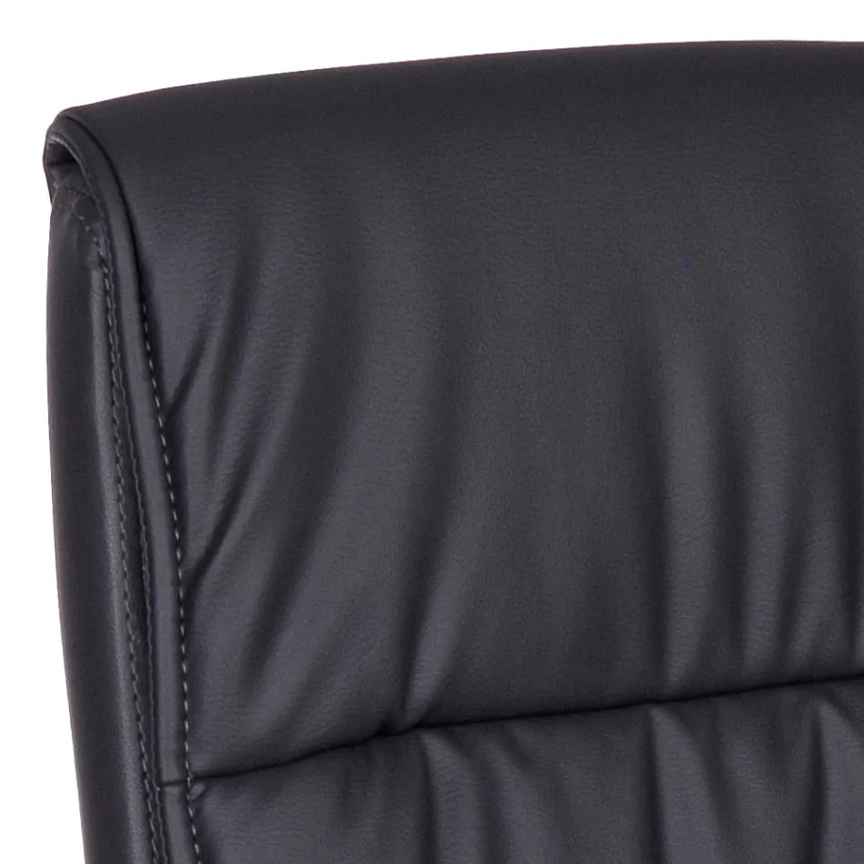 Sledebureaustoel Staal en Eco-leer met armleuningen 2 stuks - Monaldo Viadurini