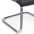 Sledebureaustoel Staal en Eco-leer met armleuningen 2 stuks - Monaldo Viadurini