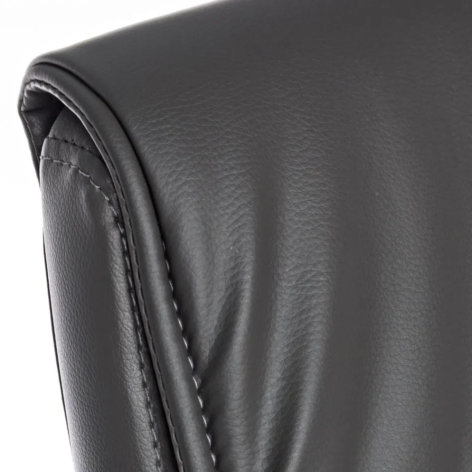 Sledebureaustoel Staal en Eco-leer met armleuningen 2 stuks - Monaldo Viadurini