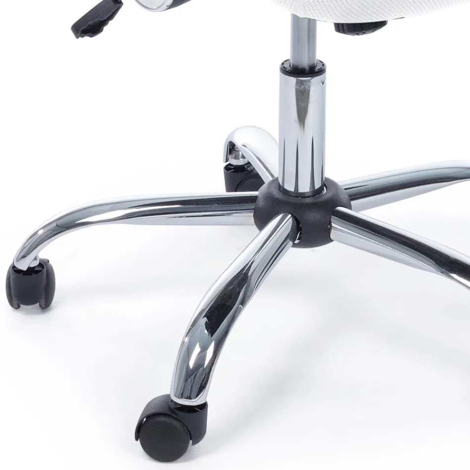 Bureaustoel Armleuningen en hoofdsteun van staal en gaasstof - Cerreto Viadurini