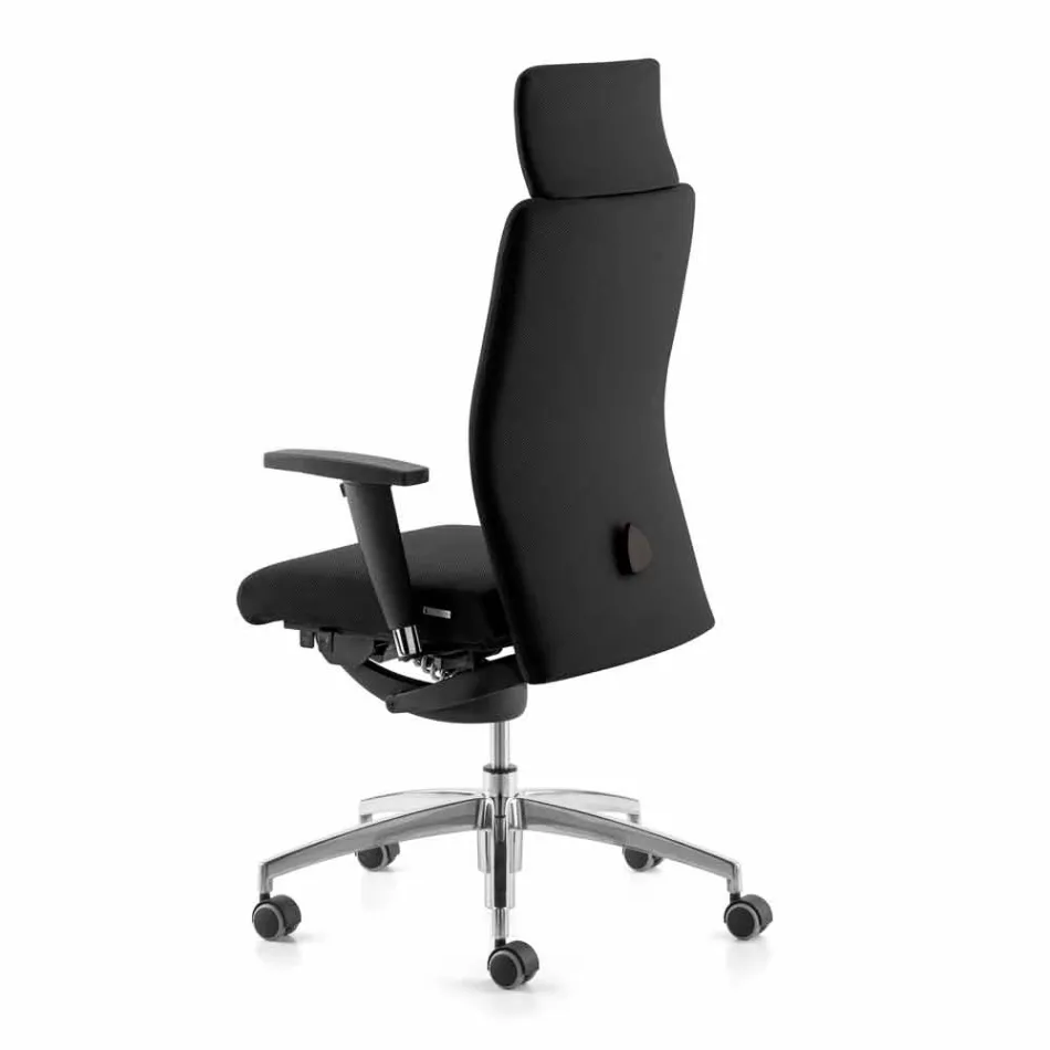 Draaibare ergonomische design bureaufauteuil met armleuningen en hoofdsteun - Romolo Viadurini