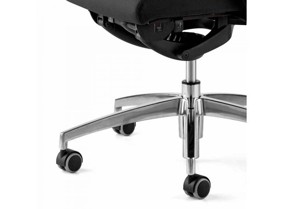 Draaibare ergonomische design bureaufauteuil met armleuningen en hoofdsteun - Romolo Viadurini