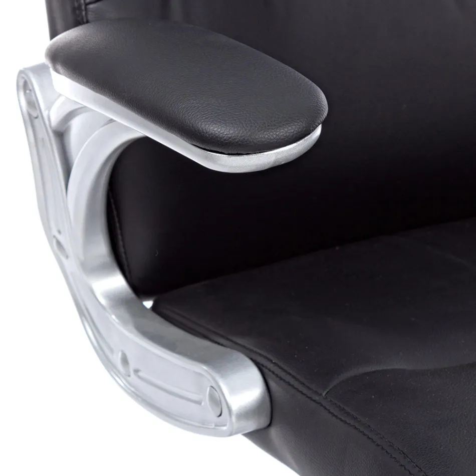 Ergonomische bureaustoel staal en zwart of bruin kunstleer - Matilda Viadurini