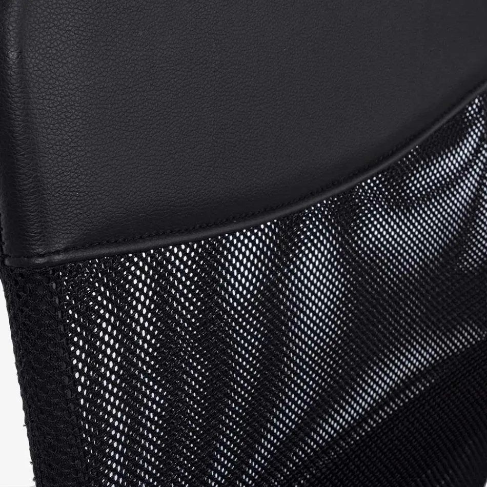 Draaibare bureaustoel staal en polyester gaas met armleuningen - Amuni Viadurini