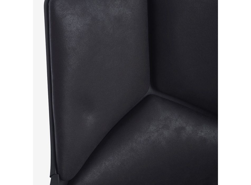 Draaibare bureaufauteuil met lage rugleuning in nylon en polyester - Raemon Viadurini
