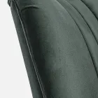 Vintage houten fauteuil met armleuningen van rotan en polyester - Ludovica Viadurini