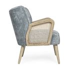 Vintage houten fauteuil met armleuningen van rotan en polyester - Ludovica Viadurini
