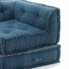 Hoek Chaise Longue fauteuil in grijs, groen of blauw katoen - vezel Viadurini