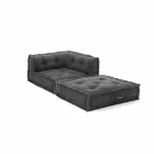 Hoek Chaise Longue fauteuil in grijs, groen of blauw katoen - vezel Viadurini