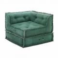 Hoek Chaise Longue fauteuil in grijs, groen of blauw katoen - vezel