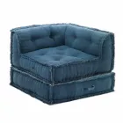 Hoek Chaise Longue fauteuil in grijs, groen of blauw katoen - vezel Viadurini