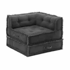 Hoek Chaise Longue fauteuil in grijs, groen of blauw katoen - vezel Viadurini