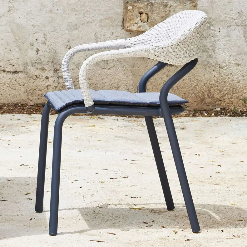 Buitenfauteuil met zitkussen Made in Italy - Noss by Varaschin Viadurini