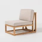 Buitenfauteuil in natuurlijk teakhout en kussens - Circe Viadurini