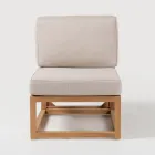 Buitenfauteuil in natuurlijk teakhout en kussens - Circe Viadurini