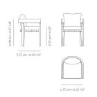 Buitenfauteuil in stof en houten frame gemaakt in Italië - Briga Viadurini