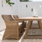 Tuinfauteuil van geweven synthetische vezels Made in Italy - Tillie Viadurini