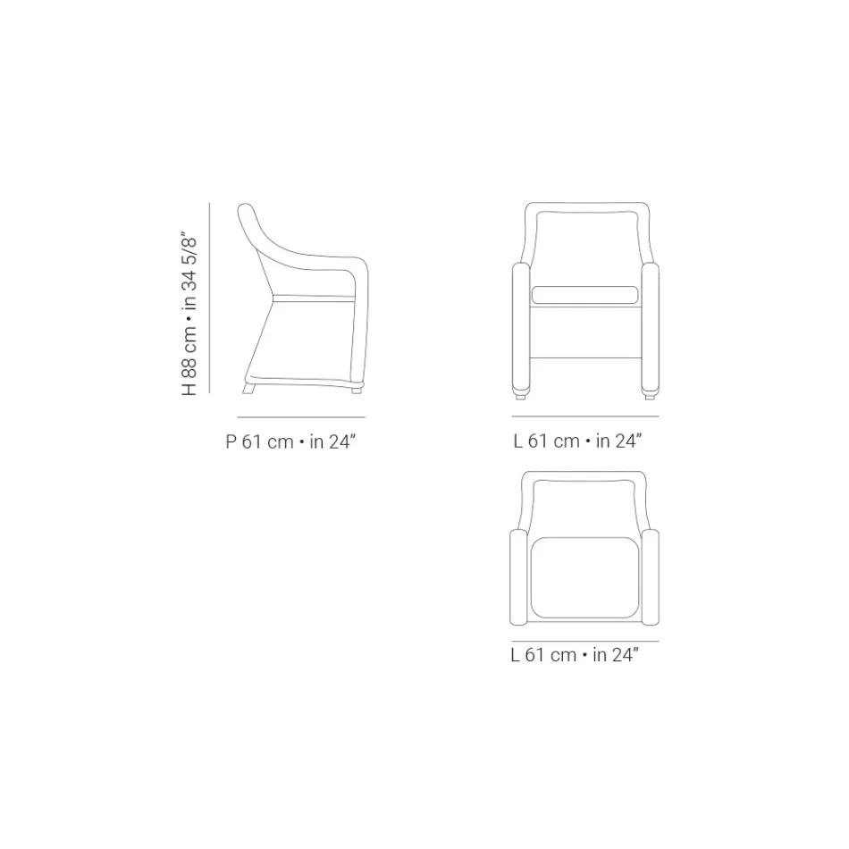 Tuinfauteuil van geweven synthetische vezels Made in Italy - Tillie Viadurini