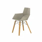 Design woonkamer fauteuil in polypropyleen en hout - Faz Wood van Vondom Viadurini