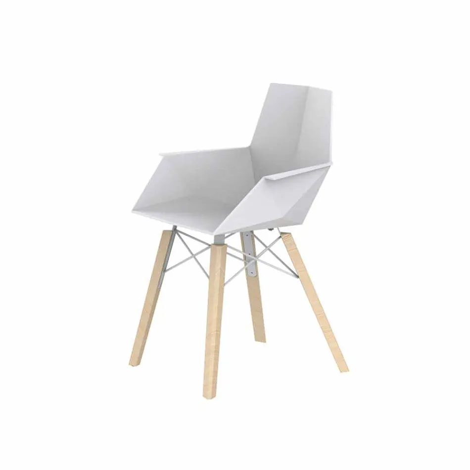 Design woonkamer fauteuil in polypropyleen en hout - Faz Wood van Vondom Viadurini
