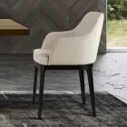 Woonkamerfauteuil in verschillende stoffen en massief hout Made in Italy - Evy Viadurini