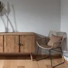 Woonkamerfauteuil in Kubù Rotan en ijzeren structuur - Glijbaan Viadurini