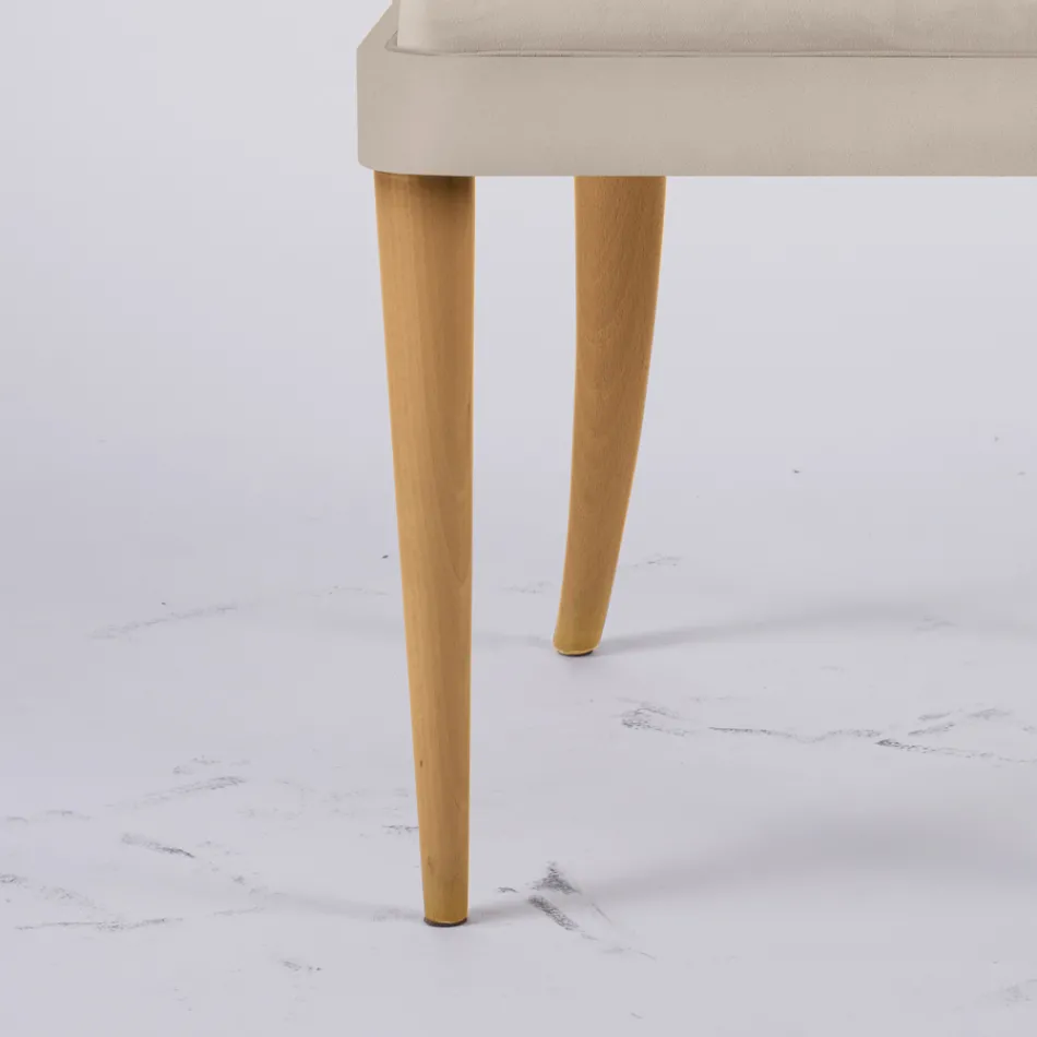 Woonkamerfauteuil van stof en massief hout Made in Italy - Jordi Viadurini