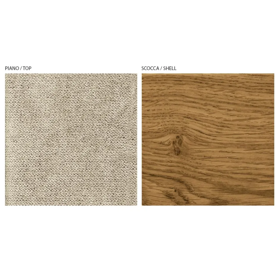 Woonkamerfauteuil van stof en massief hout Made in Italy - Jordi Viadurini