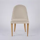 Woonkamerfauteuil van stof en massief hout Made in Italy - Jordi Viadurini