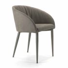 Gestoffeerde fauteuil met onderstel van Mink of Grafiet gelakt staal – Tagata Viadurini