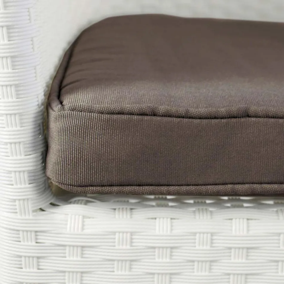 Stapelbare stoel van aluminium bekleed met wit riet - Bruma Viadurini