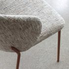 Metalen fauteuil en Neve Cashmere zitting Made in Italy - Ivy Viadurini