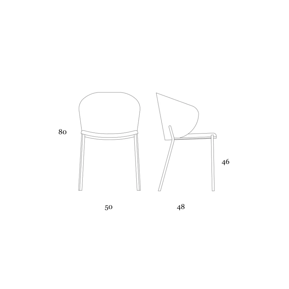 Metalen fauteuil en Neve Cashmere zitting Made in Italy - Ivy Viadurini