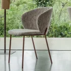 Metalen fauteuil en Neve Cashmere zitting Made in Italy - Ivy Viadurini