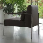 Metalen fauteuil en eco-lederen zitting Made in Italy - Nieuwstaat Viadurini