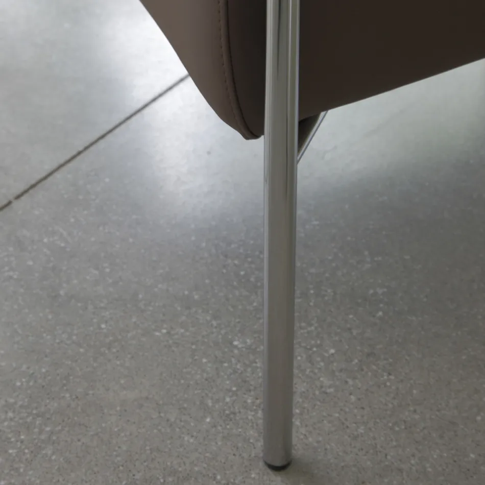 Metalen fauteuil en eco-lederen zitting Made in Italy - Nieuwstaat Viadurini