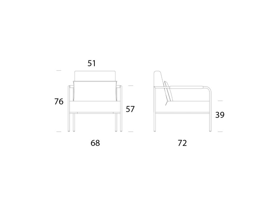 Metalen fauteuil en eco-lederen zitting Made in Italy - Nieuwstaat Viadurini