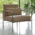 Metalen fauteuil en eco-lederen zitting Made in Italy - Nieuwstaat