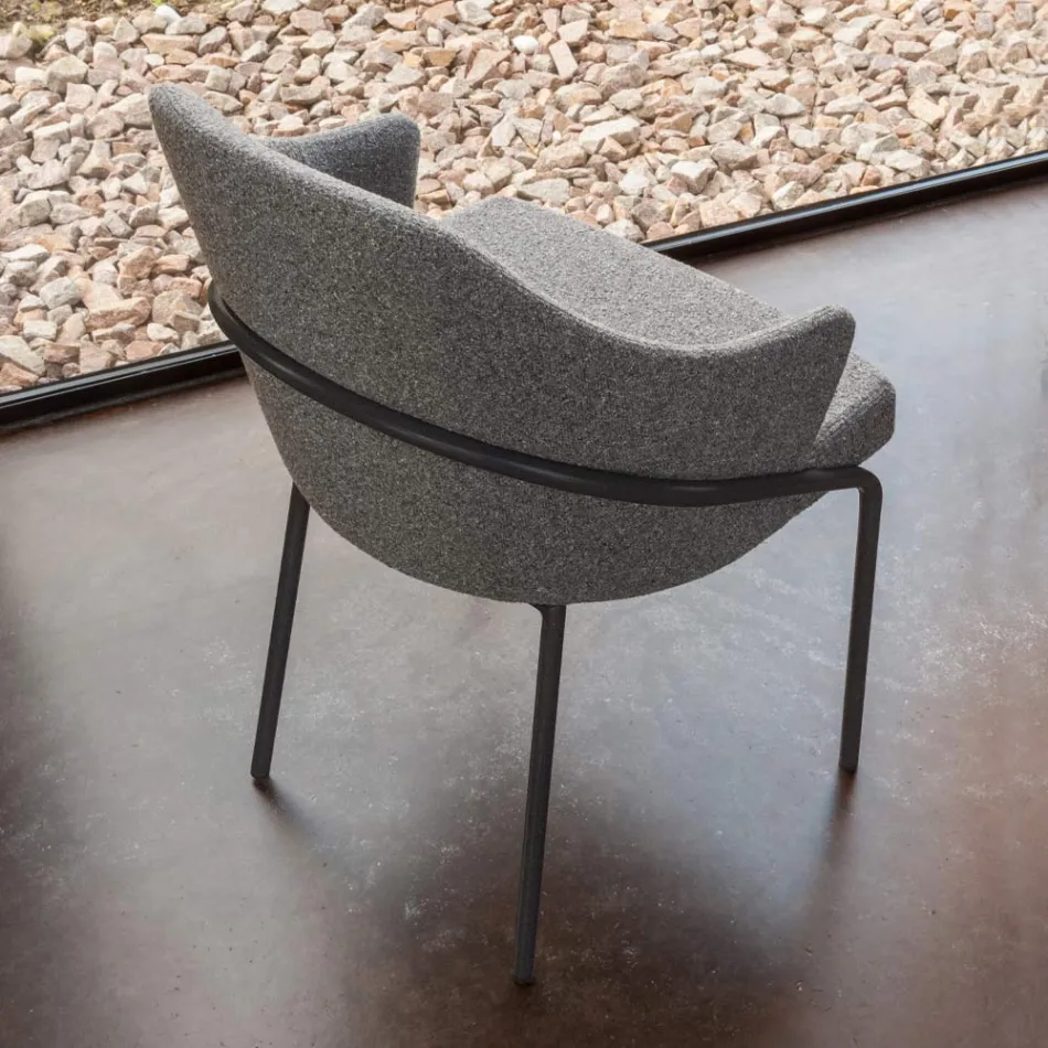 Metalen fauteuil en zitting van gerecyclede stof Made in Italy - Salie Viadurini