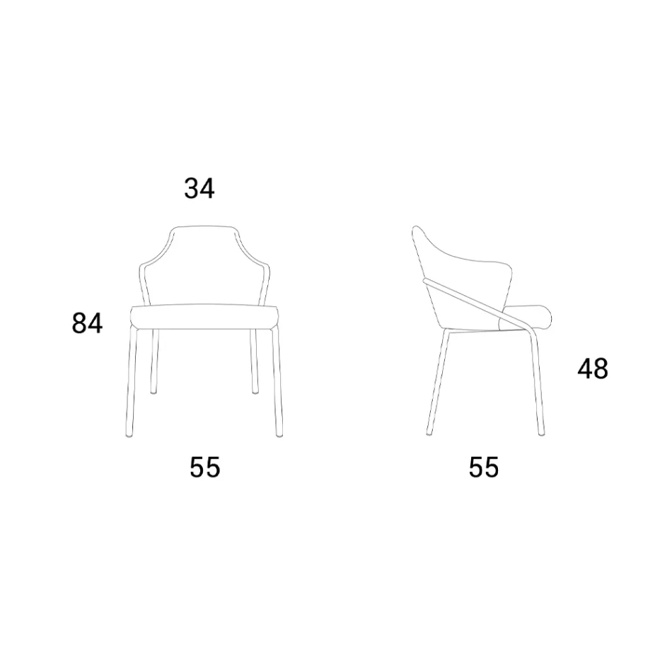Metalen fauteuil en zitting van gerecyclede stof Made in Italy - Salie Viadurini