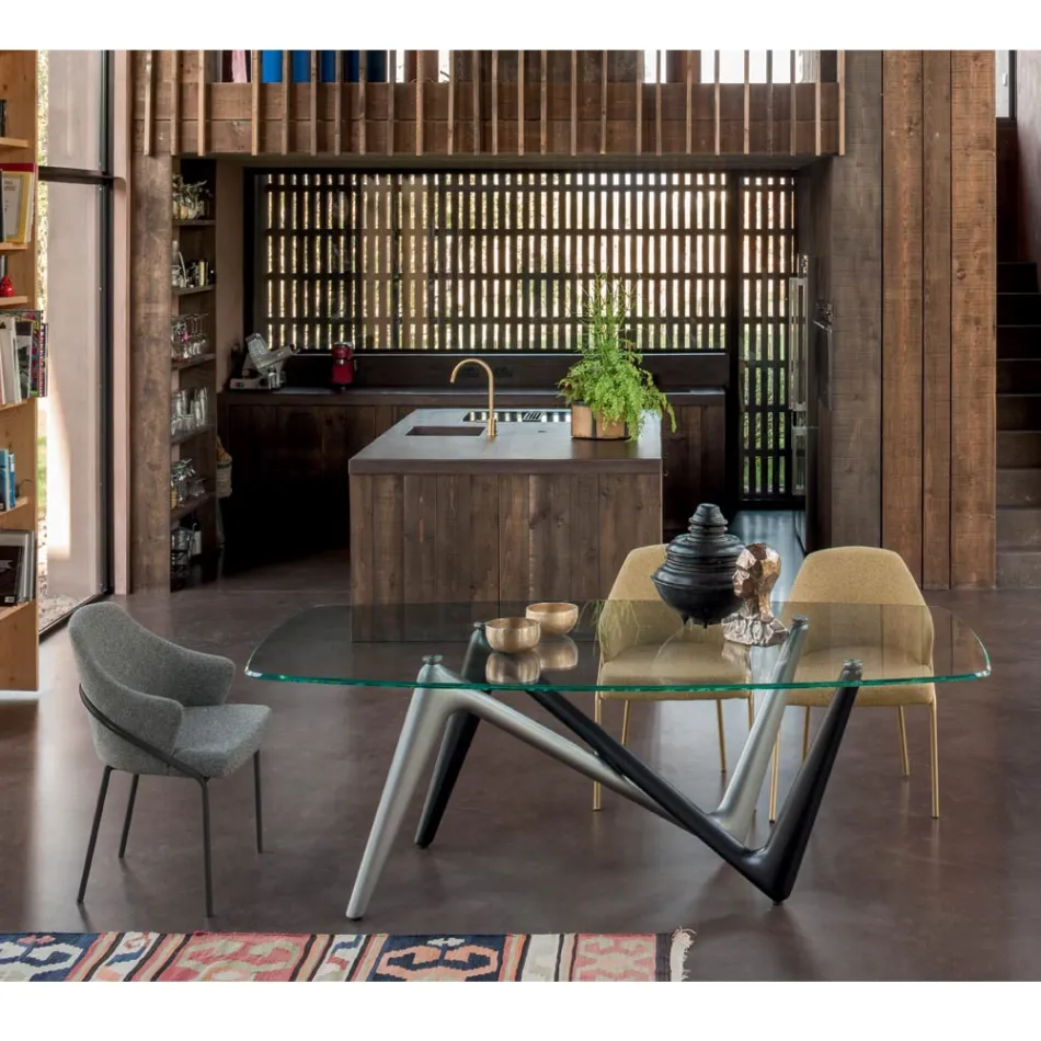 Metalen fauteuil en zitting van gerecyclede stof Made in Italy - Salie Viadurini